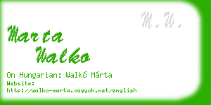 marta walko business card